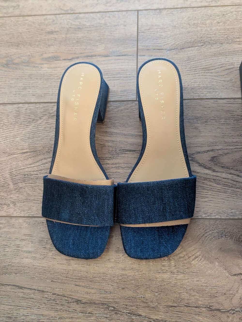 Marc Fisher Dark Denim Slide Mules